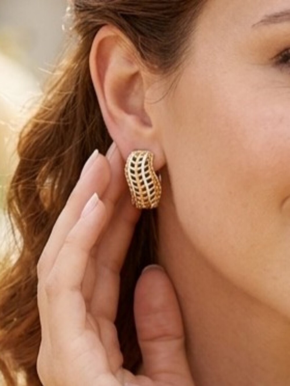 Elegant 18k Gold-Filled (no stamp) Two Tone Wave Earrings